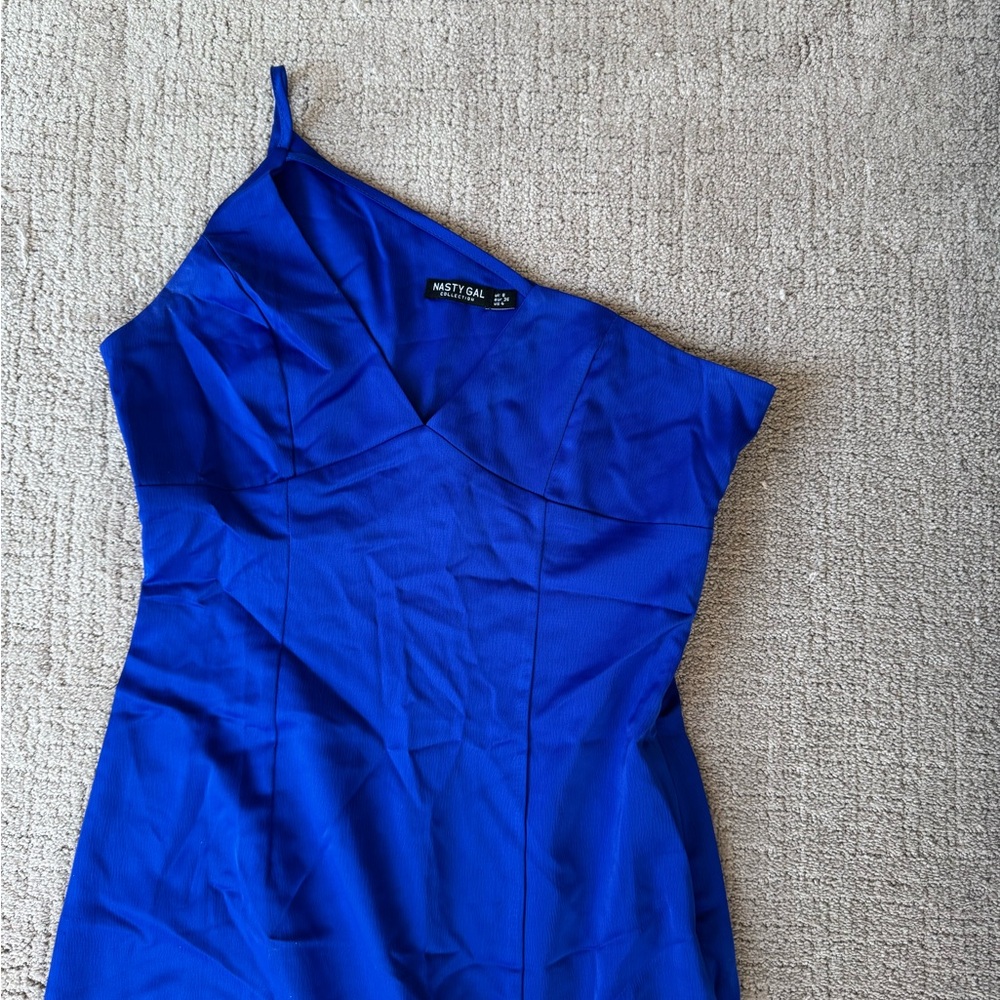Nasty Gal Vibrant Blue One-Shoulder Dress